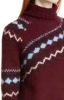 Thumbnail for your product : Derek Lam 10 Crosby Grammer Fair Isle Alpaca Blend Turtleneck Sweater