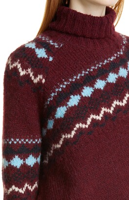 Derek Lam 10 Crosby Grammer Fair Isle Alpaca Blend Turtleneck Sweater
