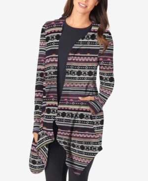 women's cuddl duds softwear hooded wrap cardigan
