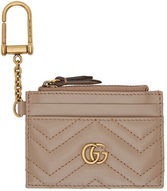 Gucci Beige GG Marmont Key Chain Card Holder - ShopStyle