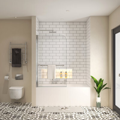 BVNECXP Bath Tub Pivot Shower Screen, With 1/4\