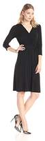 Thumbnail for your product : NY Collection Women's B-Slim Three-Quarter Sleeve Dress with Tie At Waist