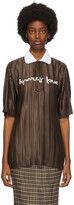 Thumbnail for your product : Burberry Brown Oversized Plissé Polo