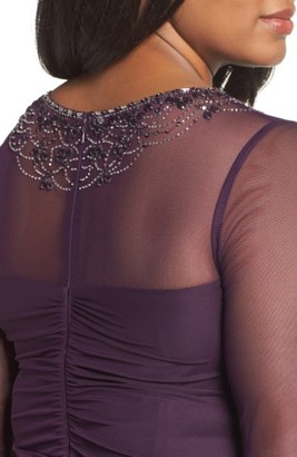 Xscape Evenings Plus Size Women's Embellished Illusion Gown