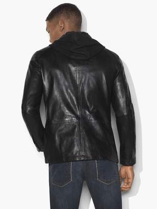 John Varvatos Hooded Leather Jacket