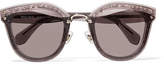 Thumbnail for your product : Miu Miu Cat-eye Glittered Acetate Sunglasses