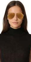 Thumbnail for your product : Alexander McQueen Couture Flat Lens Aviator Sunglasses