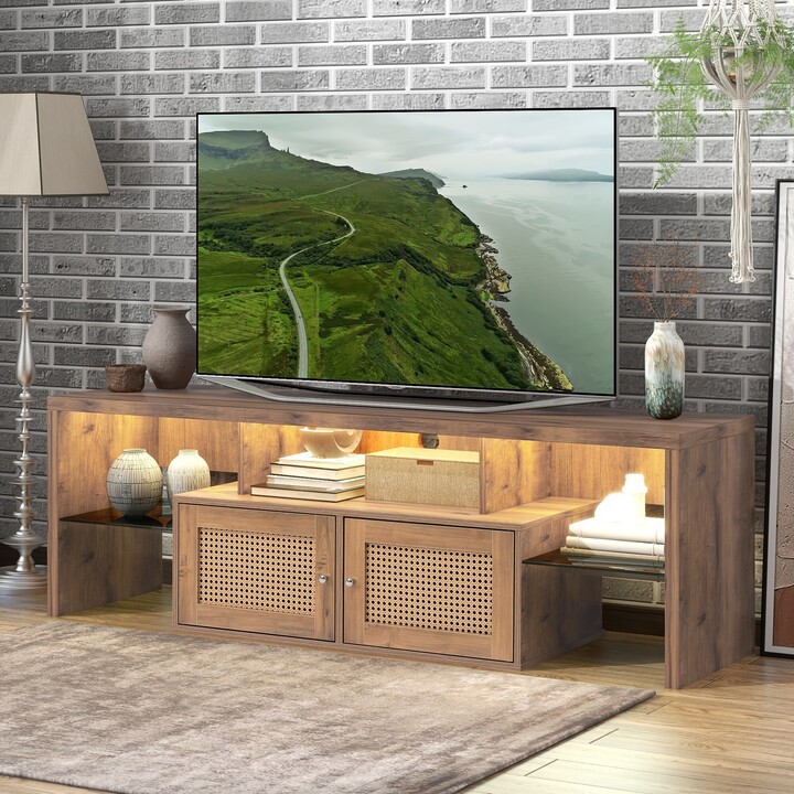 TV Stand,Two doors of TV 2 clear wave laminates