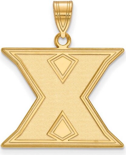 Black Bow Jewelry Co. BlackBowJewelry14kYellowGoldPlatedSterlingSilverXavierMusketeersNCAALargeLogoPendant