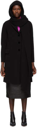 Marc Jacobs Black Hood Scarf Coat