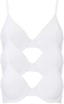 Thumbnail for your product : Intimates Solutions Non Padded T-shirt Bras (3 Pack) - White, Assorted Brights