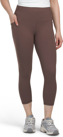 TJMAXX Capri Leggings With Pockets And Satin Stitch, Spandex/Polyester