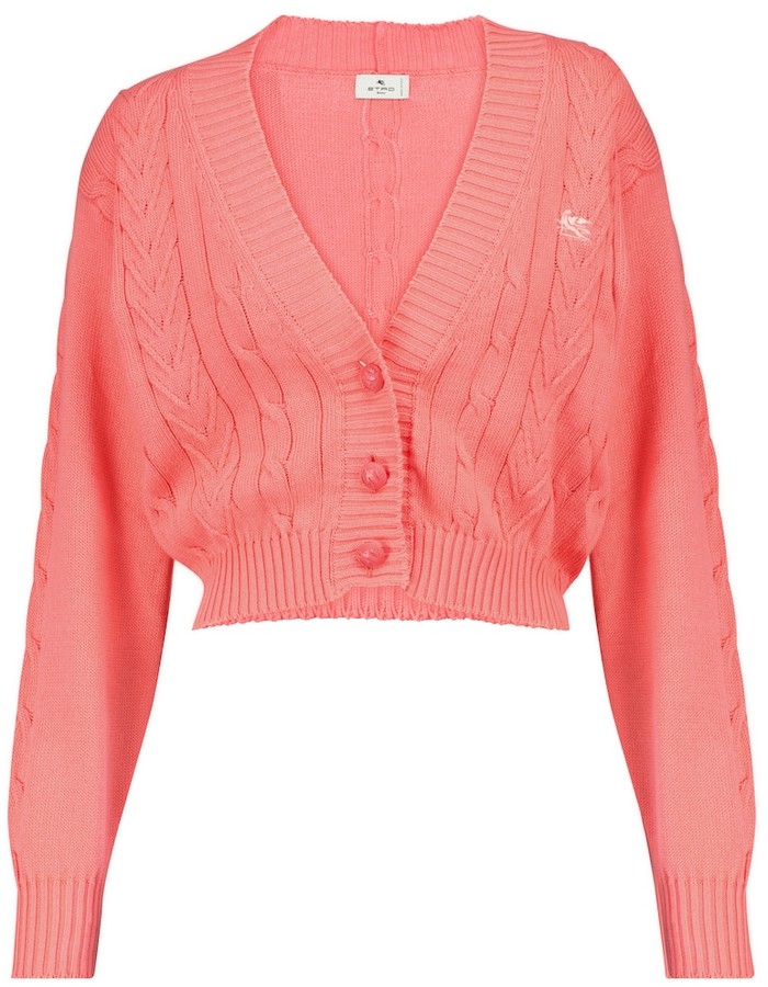 Cropped cotton cardigan womens Clearance