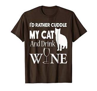 Storecastle: I'd Rather Cuddle My Cat And Drink Wine T-Shirt
