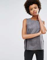 Thumbnail for your product : Ichi V Neck Suede Sleeveless Top
