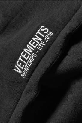Vetements Oversized Hooded Quilted Shell And Jersey Gilet - Black