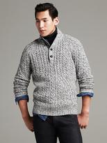 Thumbnail for your product : Banana Republic Cable-Knit Button-Mock Pullover