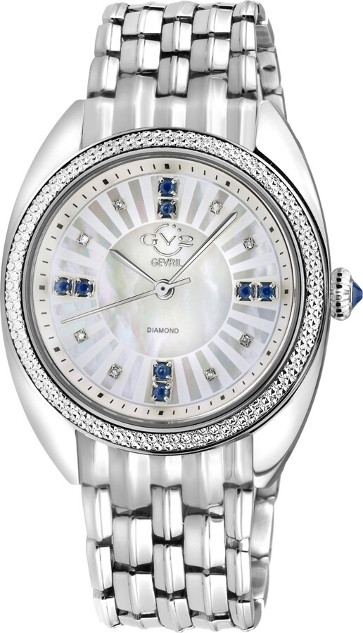Gevril Women's Palermo Swiss Quartz Silver-Tone Stainless Steel Watch 35mm