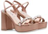 Thumbnail for your product : Miu Miu crystal-embellished platform sandals