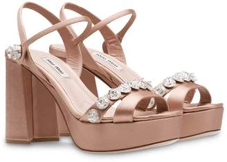 Miu Miu crystal-embellished platform sandals