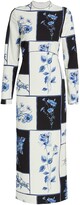 Thumbnail for your product : Lela Rose Colorblock Floral Midi-Dress