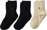 Thumbnail for your product : Polo Ralph Lauren Dress Rib Slack 3-Pack (Infant/Toddler) (Multi) Men's Crew Cut Socks Shoes