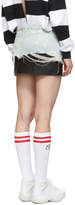 Thumbnail for your product : Alexander Wang Blue Denim and Leather Hybrid Miniskirt