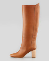 Thumbnail for your product : Chloé High-Heel Leather Pull On Boot, Brown