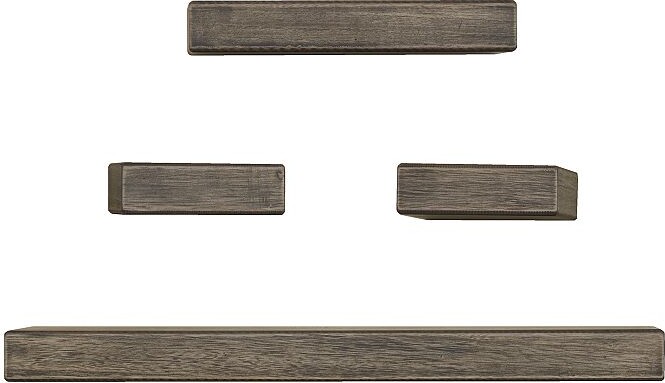 Melannco Black Floating Wall Shelf 4-piece Set