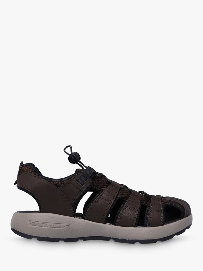 skechers men's jayline flip flop brown