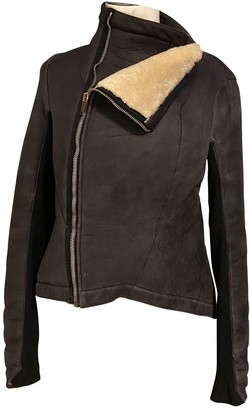 Rick Owens Brown Shearling Leather Jacket for Women