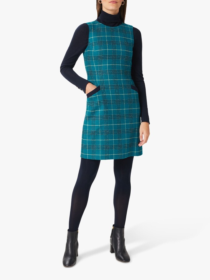 Tartan Hobbs Pinafore Dress Hobbs London Amaris Pinafore Dress - Main Image