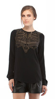 Thumbnail for your product : Cynthia Vincent Heatstud Button Back Blouse