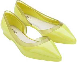 yellow pointed toe flats