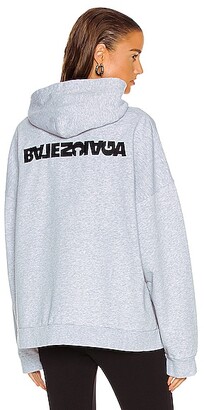 Balenciaga Wide Fit Hoodie in Grey - ShopStyle