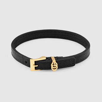 Leather Gucci bracelet in black leather  GUCCI US