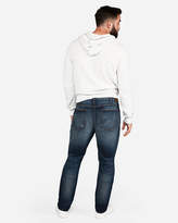 Thumbnail for your product : Express Slim Dark Wash Destroyed Stretch Jeans