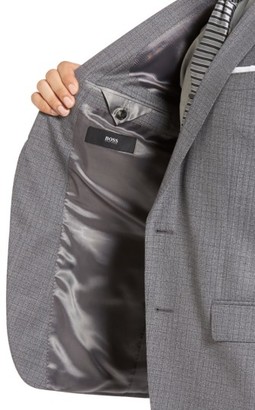 BOSS Men's Huge/genius Trim Fit Check Wool Suit
