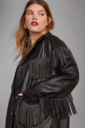 Nasty Gal Womens Rebel Heart Faux Leather Plus Jacket
