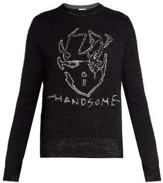Saint Laurent Handsome-intarsia mohair-blend sweater