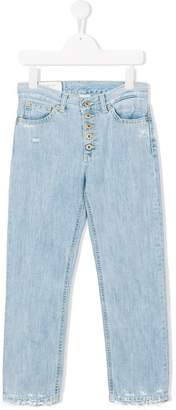 Dondup Kids distressed straight-leg jeans