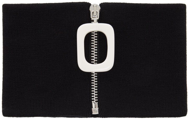 Mens Jewellery Necklaces JW Anderson Logo-grid Zip-up Neckband in Black for Men 