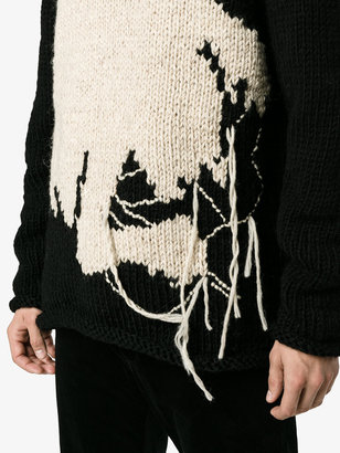 Yohji Yamamoto Intarsia oversized knitted jumper