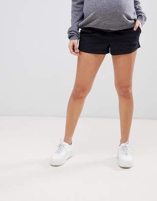 ASOS Maternity Design Maternity Chino Shorts In Navy With Under The Bump Waistband