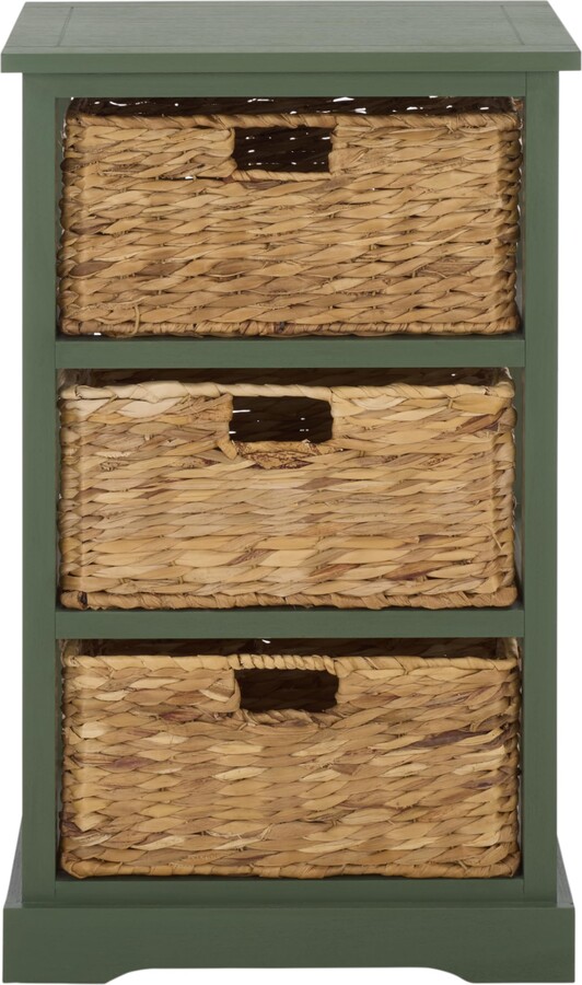 Safavieh Home Collection – Halle Blue 3-Drawer Basket Storage Side Table