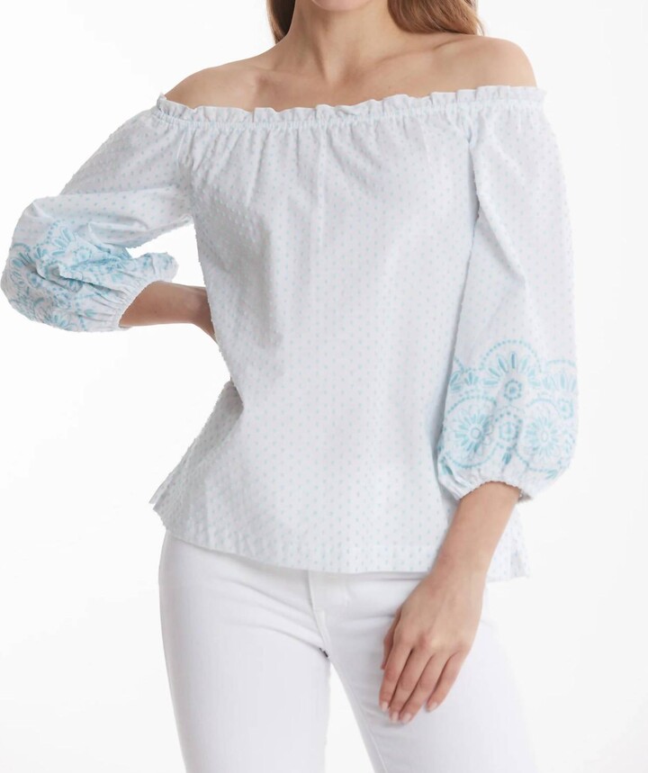 Tyler Boe Susie Swiss Dot Top In Multi