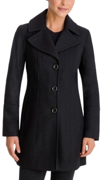 Anne Klein Single-Breasted Peacoat