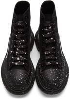 Thumbnail for your product : Alexander McQueen Black Paint Tread Slick High Sneakers