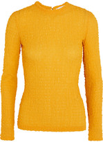 Thumbnail for your product : Victoria Beckham Silk-seersucker Top - Yellow