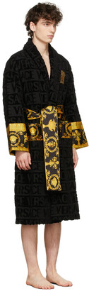 Versace Black Logomania Robe